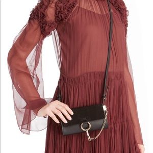 SOLD Chloé Faye mini suede and leather on chain